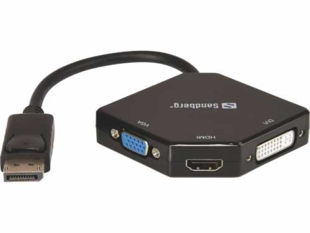 Adaptor multiport Displayport - HDMI, DVI, VGA Sandberg 509-11